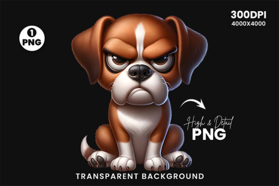 Funny Grumpy Dog Clipart PNG | Sublimation Clipart Design