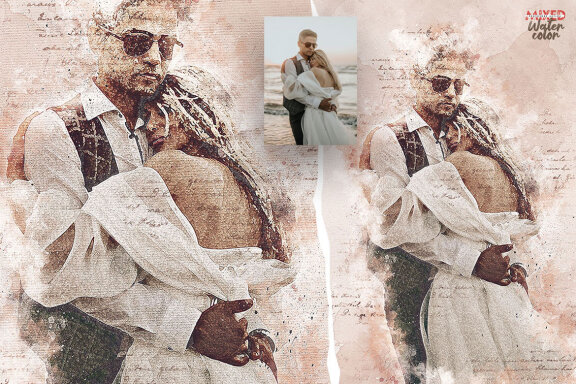 Mixed Watercolor Photoshop Action