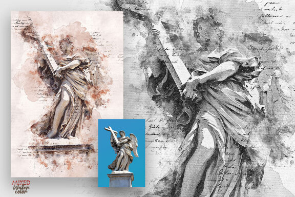Mixed Watercolor Photoshop Action