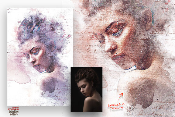 Mixed Watercolor Photoshop Action