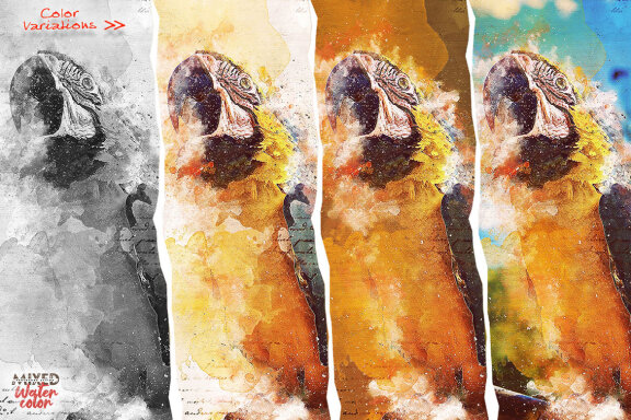 Mixed Watercolor Photoshop Action