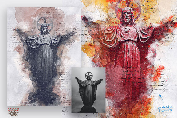 Mixed Watercolor Photoshop Action