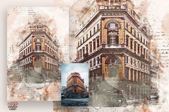 Mixed Watercolor Photoshop Action