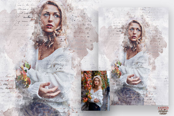 Mixed Watercolor Photoshop Action