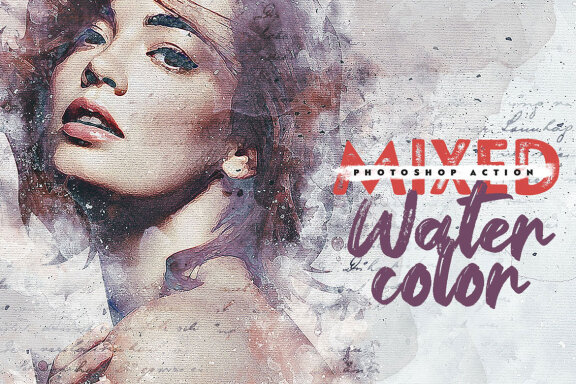 Mixed Watercolor Photoshop Action