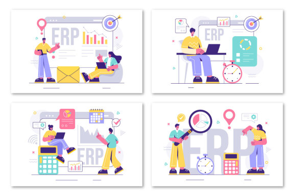 10 ERP Enterprise Resource Planning System Illustration