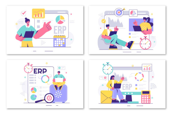 10 ERP Enterprise Resource Planning System Illustration