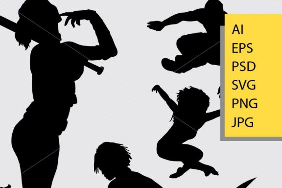 Action with weapon silhouette