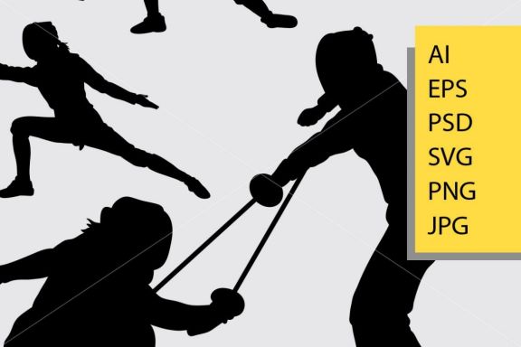 Sport fight silhouette