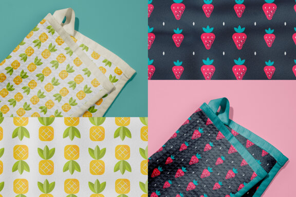 8 Geometric Fruit Seamless Patterns