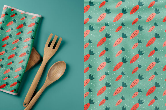 4 Geometric Vegetable Seamless Patterns