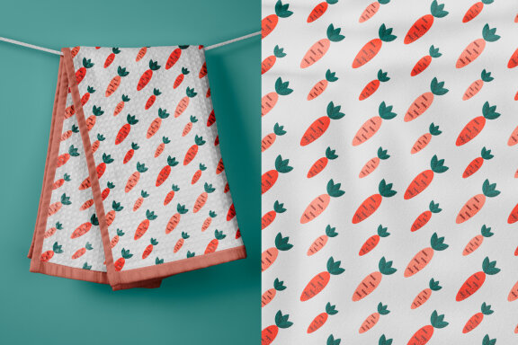 4 Geometric Vegetable Seamless Patterns
