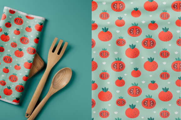 4 Geometric Vegetable Seamless Patterns