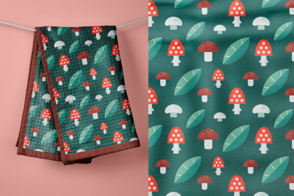 4 Geometric Vegetable Seamless Patterns