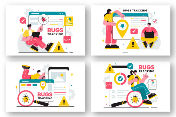 9 Mobile Phone Bug Tracking Illustration