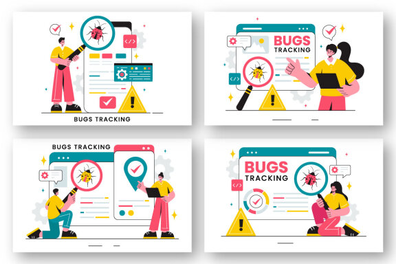 9 Mobile Phone Bug Tracking Illustration
