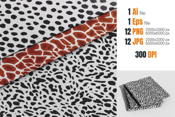 6 Wild Animal Seamless Patterns