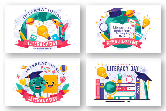 12 International Literacy Day Illustration