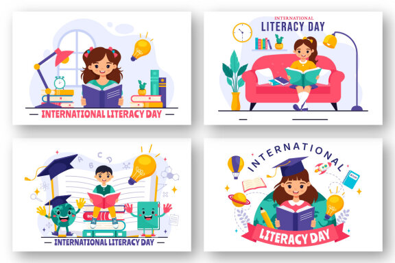 12 International Literacy Day Illustration