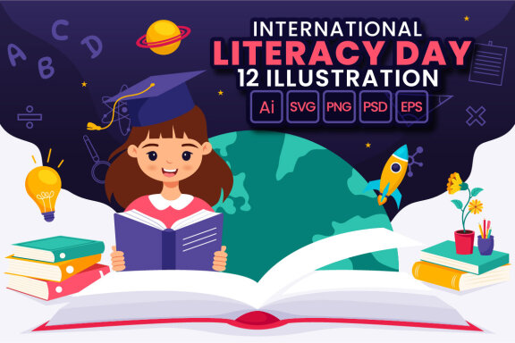 12 International Literacy Day Illustration
