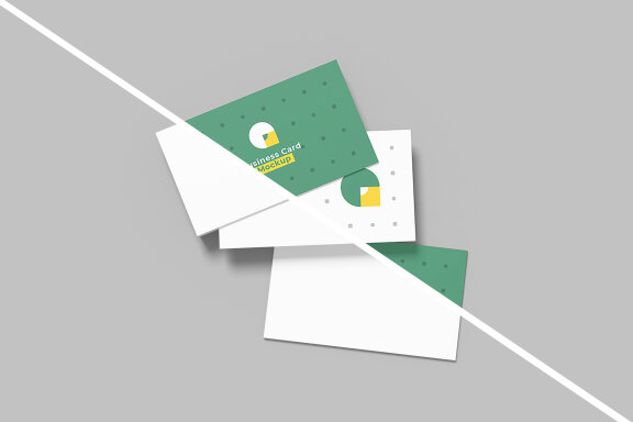 Top View Business Card FREE Mockup