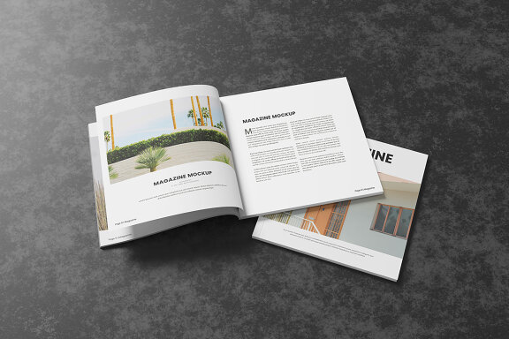 Minimalist Square Magazine Mockup