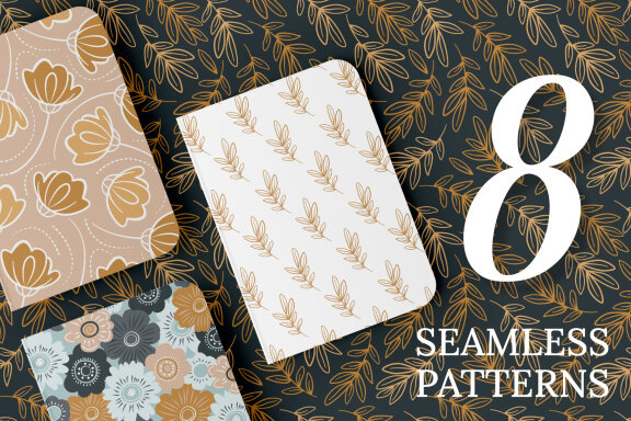 8 Cute Floral Seamless Patterns
