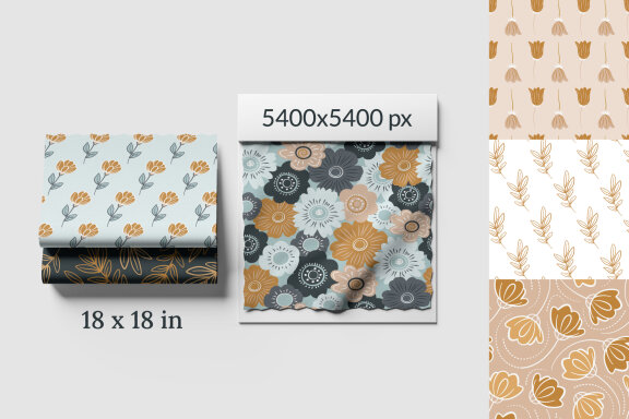 8 Cute Floral Seamless Patterns