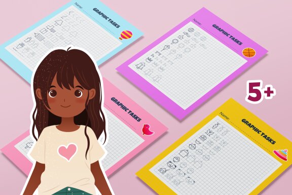38 Graphic Drawing tasks for Kids