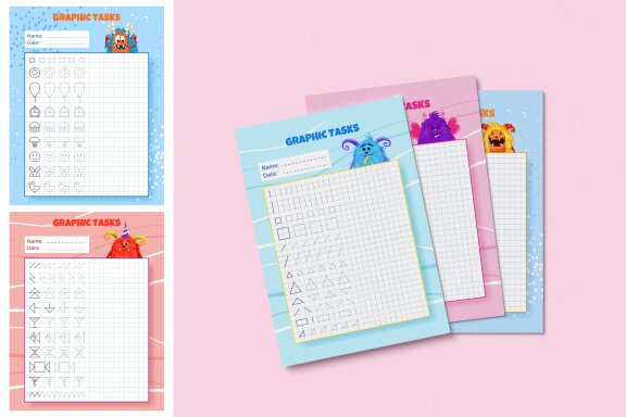38 Graphic Drawing tasks for Kids