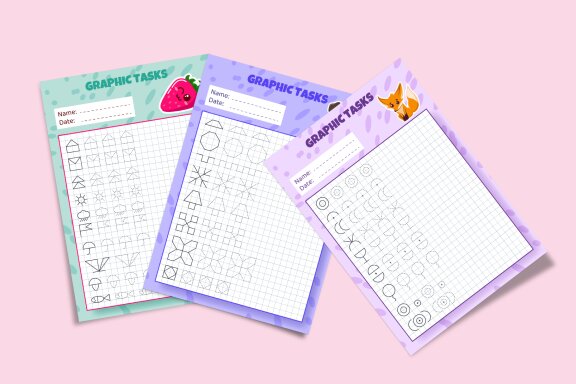 38 Graphic Drawing tasks for Kids