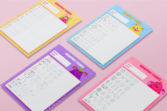 38 Graphic Drawing tasks for Kids