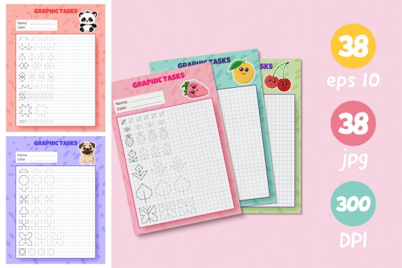 38 Graphic Drawing tasks for Kids