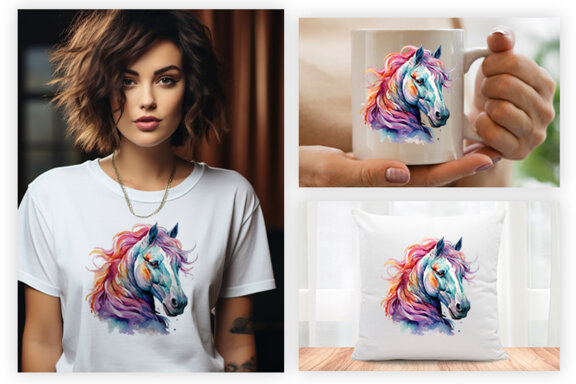 Watercolor Unicorn clipart, Unicorn Clipart Sublimation Bundle