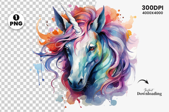 Watercolor Unicorn clipart, Unicorn Clipart Sublimation Bundle