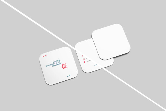 Square Business Card Mockup