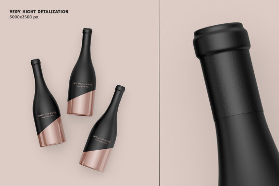 Wine Bottle Mockup Set