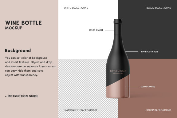 Wine Bottle Mockup Set