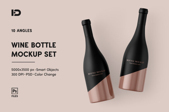 Wine Bottle Mockup Set