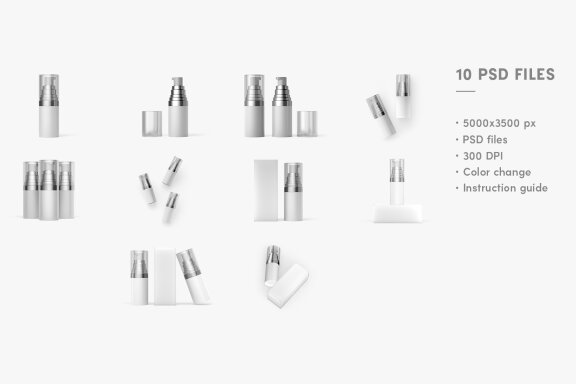 Cosmetic Bottle Mockup Set