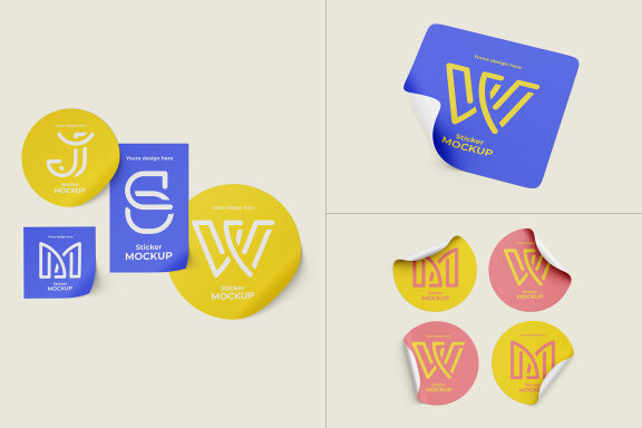 Stickers Mockup Set