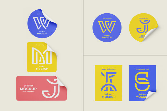 Stickers Mockup Set