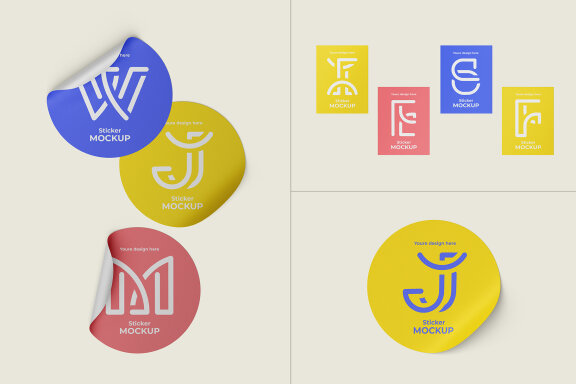 Stickers Mockup Set