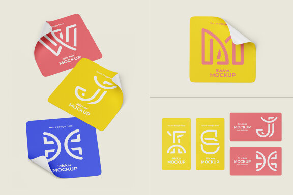 Stickers Mockup Set