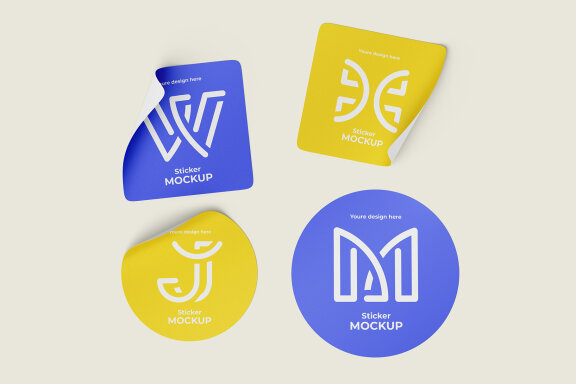 Stickers Mockup Set