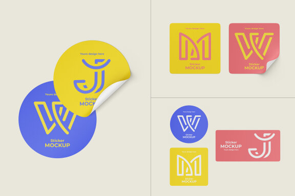 Stickers Mockup Set