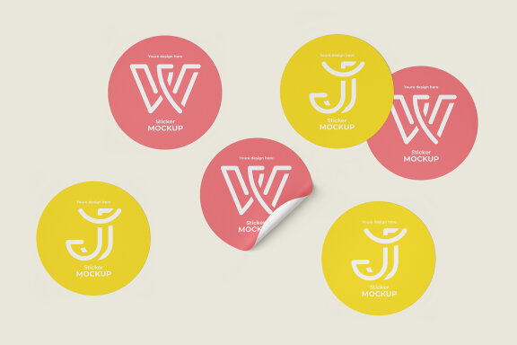 Stickers Mockup Set