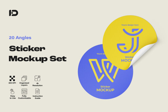 Stickers Mockup Set