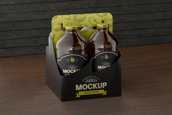 Bottles in Paper Packaging Mockup