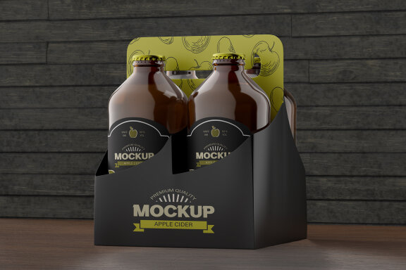 Bottles in Paper Packaging Mockup